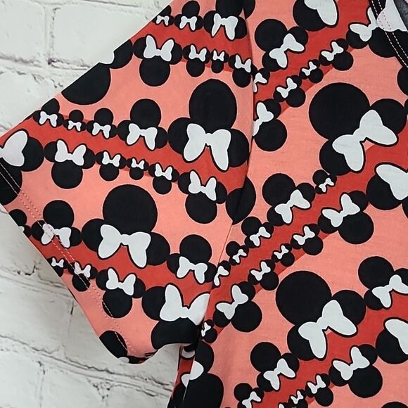 NWT LuLaRoe Disney Carly Dress Minnie Mouse Knit Midi Pocket High Low Casual 6/8 - Picture 7 of 11